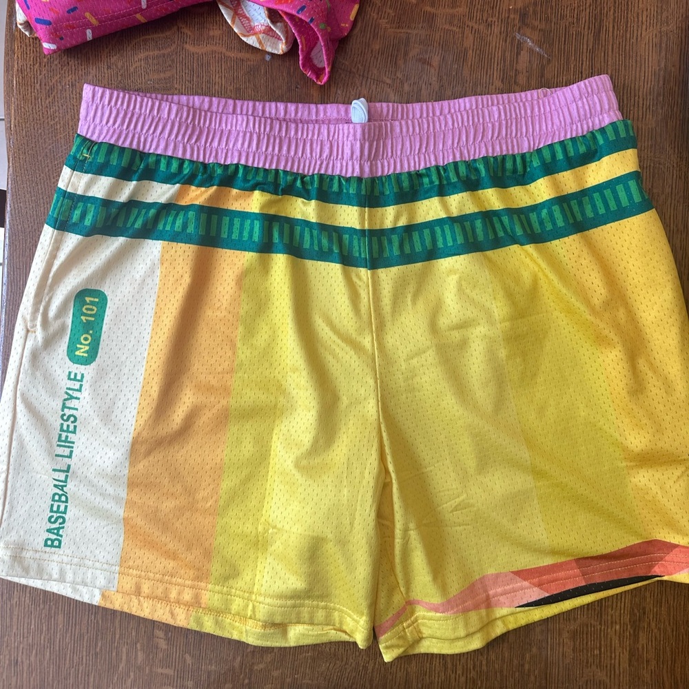 Men's Yellow Athletic Shorts